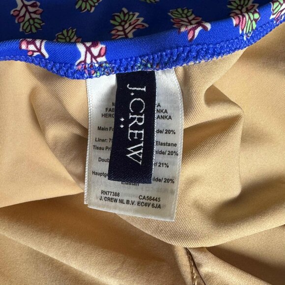 J.Crew One-Shoulder Ruched Swimsuit XL Blue Floral Print - Picture 4 of 7